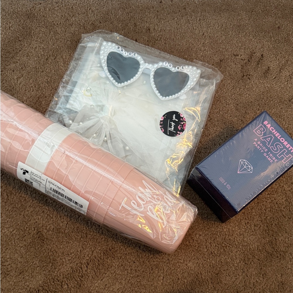 Team Bride Bachelorette Party Set - Pink and White